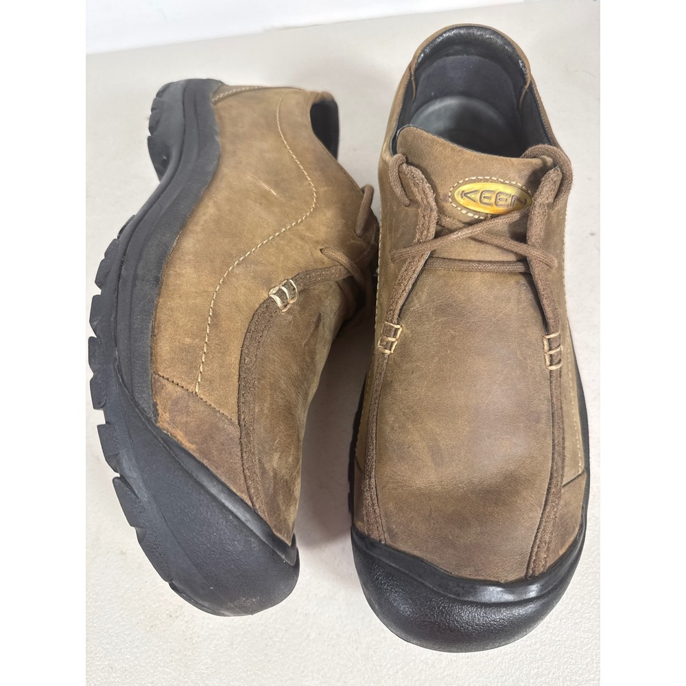 Keen Austin Mens Brown Leather Lace Up Casual Walking Shoes Oxford Sneakers 12